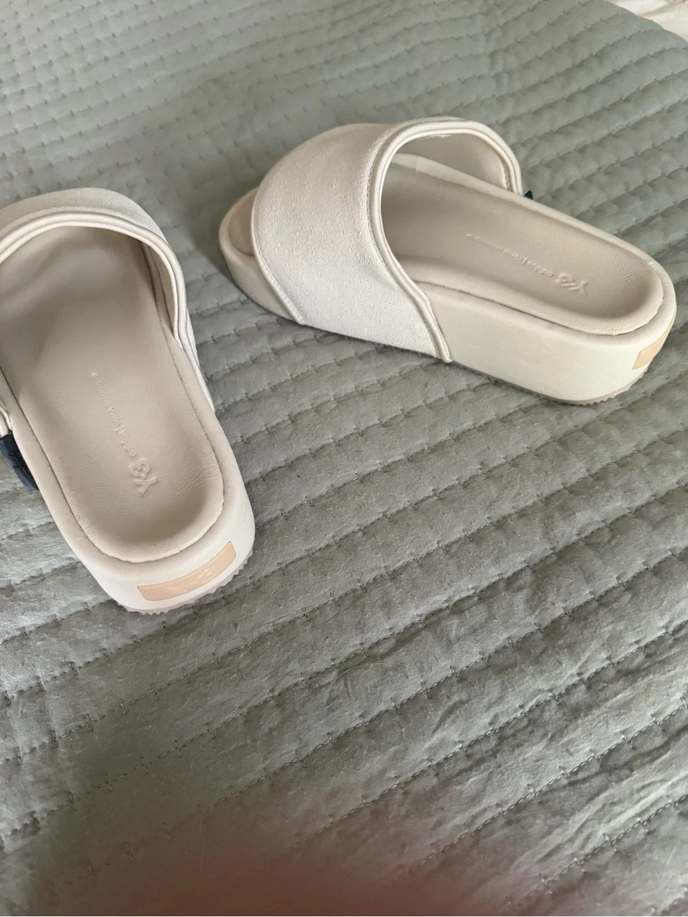 Y-3 Adidas Yohji Yamamoto Suede Platform Slides in orbit grey size 5